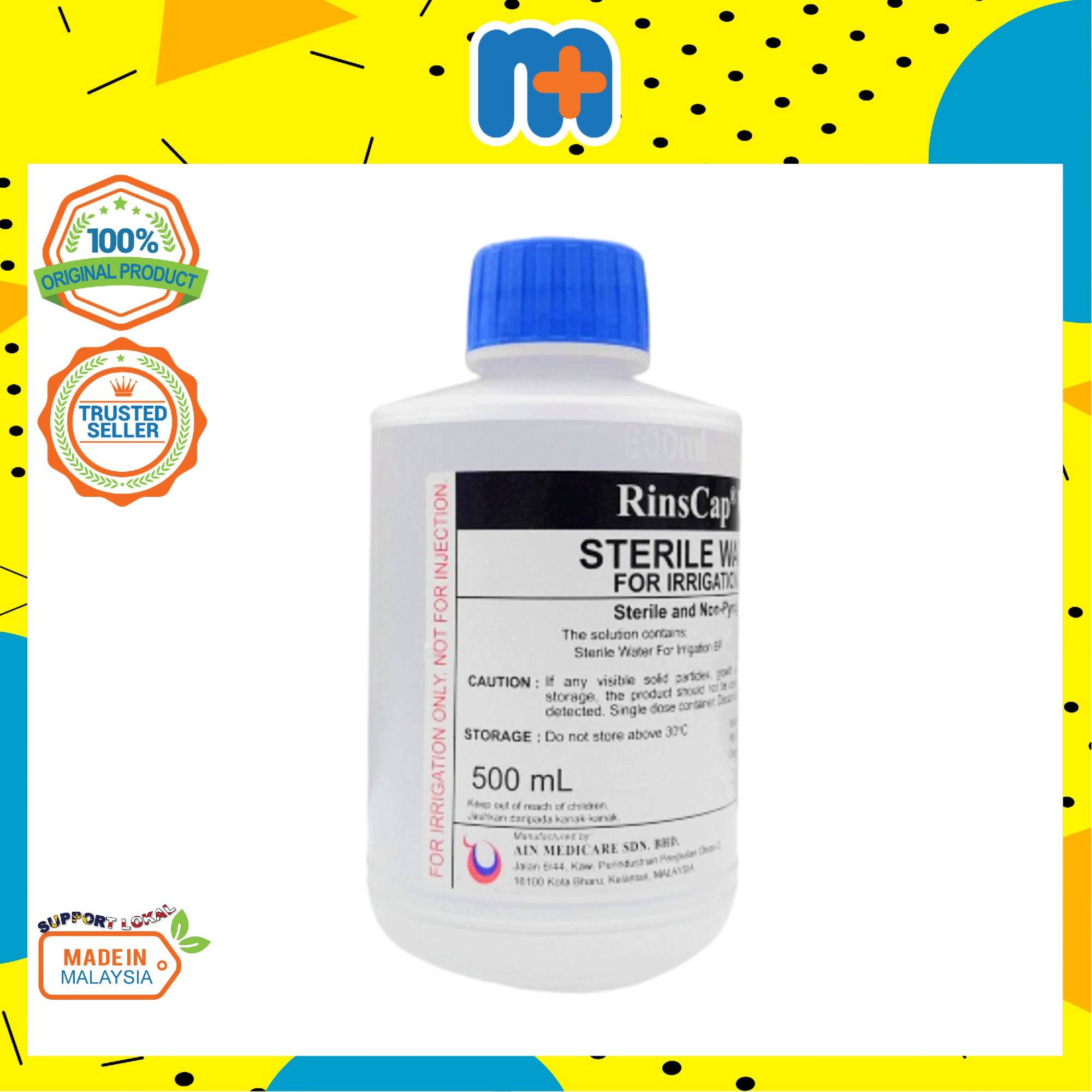 AINMEDICARE RINSCAP W STERILE WATER FOR IRRIGATION 500ML